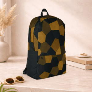 Sac à dos noir et or imperméable avec compartiment ordinateur 15 pouces
