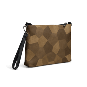 Pochette bandoulière en faux cuir, couleur marron