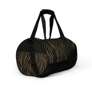 Sac de voyage noir et or. Compact, structuré et résistant. Idéal pour vos trajets courts et vos séances de sport