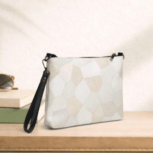 Pochette bandoulière en faux cuir, couleur ivoire