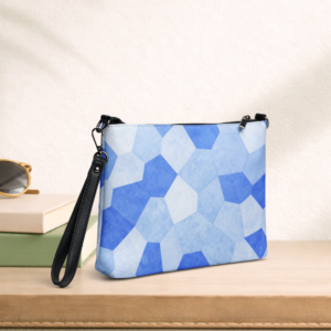 Pochette bandoulière en faux cuir, couleur bleu clair