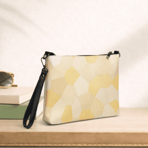Pochette bandoulière en faux cuir, couleur jaune