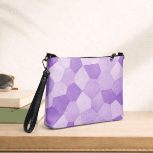 Pochette bandoulière en faux cuir, couleur mauve
