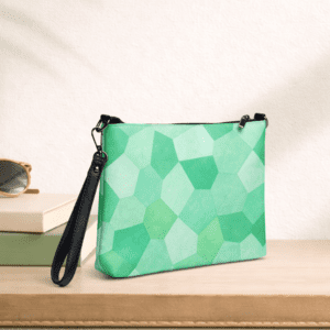 Pochette bandoulière en faux cuir, couleur vert