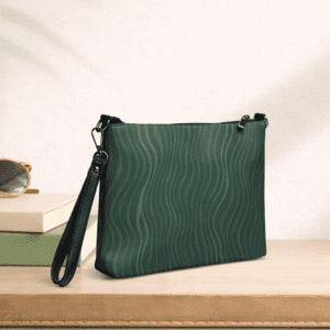 Pochette bandoulière en faux cuir, couleur vert