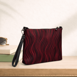 Pochette bandoulière en faux cuir, couleur rouge