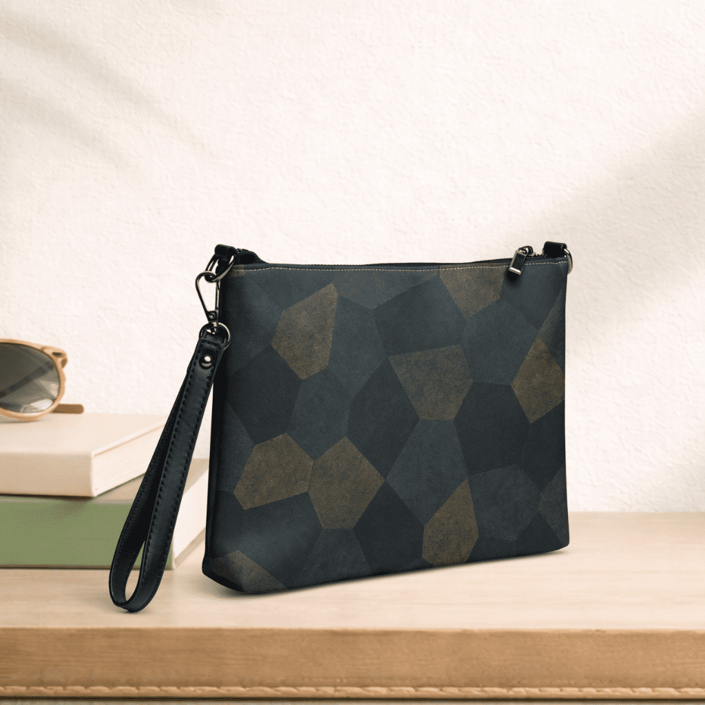 Pochette bandoulière en faux cuir, couleur bleu