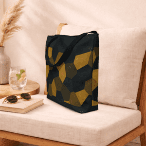 tote bag noir et or avec poignées en denim