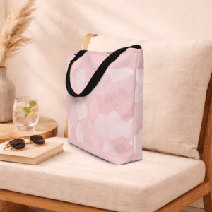 tote bag rose avec poignées en denim