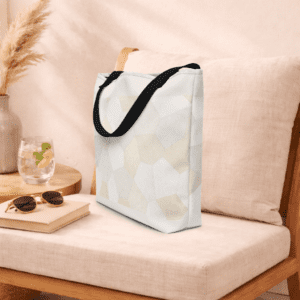 tote bag ivoire avec poignées en denim