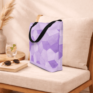 tote bag mauve avec poignées en denim