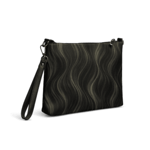 Pochette bandoulière en faux cuir, couleur noir