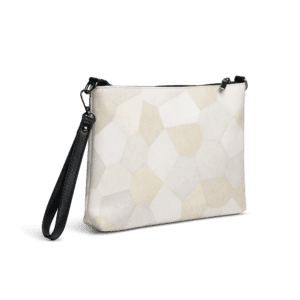 Pochette bandoulière en faux cuir, couleur ivoire