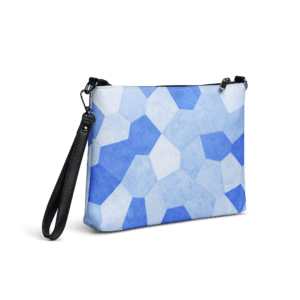 Pochette bandoulière en faux cuir, couleur bleu