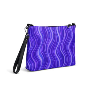 Pochette bandoulière en faux cuir, couleur bleu