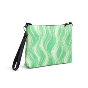 Pochette bandoulière en faux cuir, couleur vert