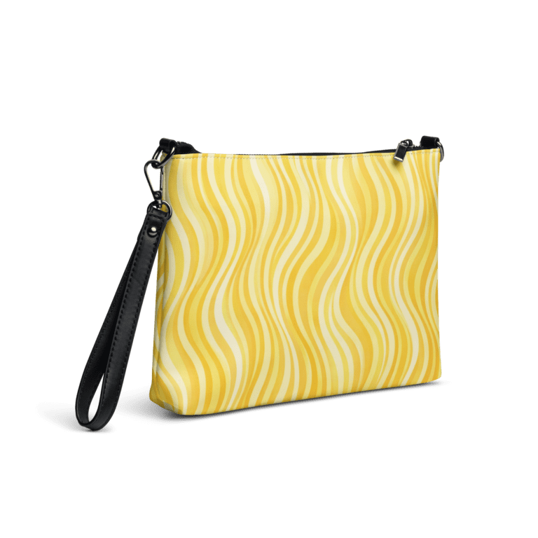 Pochette bandoulière en faux cuir, couleur jaune