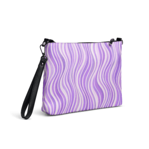 Pochette bandoulière en faux cuir, couleur mauve