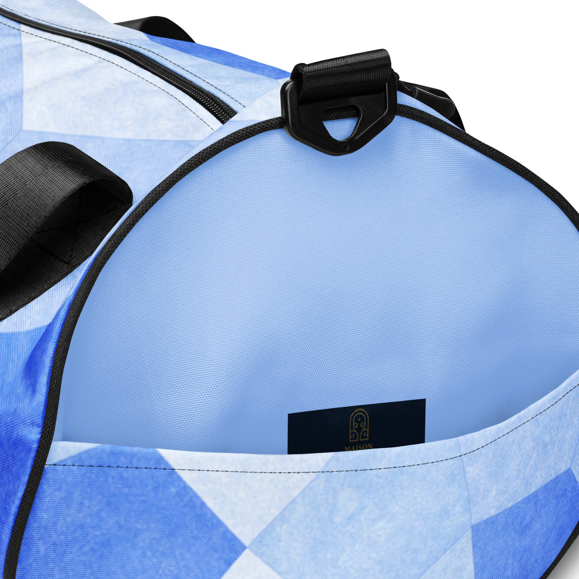 Sac de voyage bleu. Compact, structuré et résistant. Idéal pour vos trajets courts et vos séances de sport