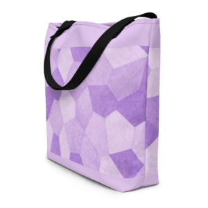 Tote bag en polyester 225 g/m² certifié OEKO-TEX®, couleur mauve, avec poignées en denim