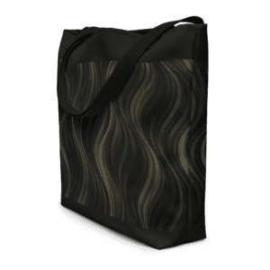 Tote bag en polyester 225 g/m² certifié OEKO-TEX®, couleur gris, avec poignées en denim