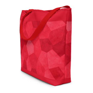 tote bag rouge avec poignées en denim