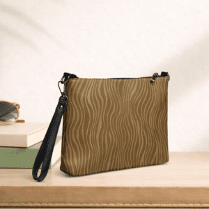 Pochette bandoulière en faux cuir, couleur marron