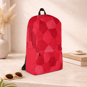Sac à dos rouge imperméable avec compartiment ordinateur 15 pouces