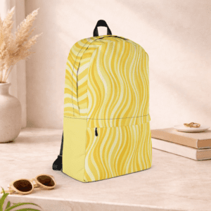Sac à dos jaune imperméable avec compartiment ordinateur 15 pouces