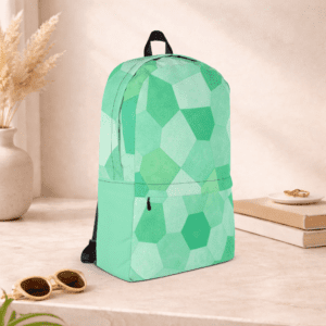 Sac à dos vert imperméable avec compartiment ordinateur 15 pouces