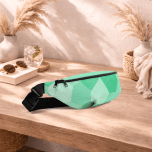 Sac banane vert compact, pratique et élégant. Idéal pour garder vos essentiels à portée de main.