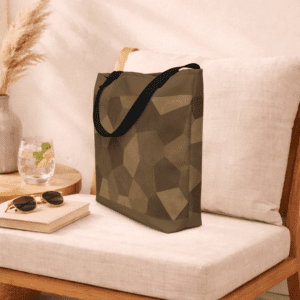 tote bag marron avec poignées en denim