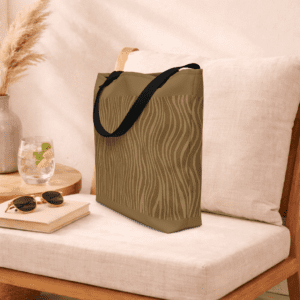 tote bag marron avec poignées en denim