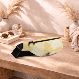 Sac banane jaune compact, pratique et élégant. Idéal pour garder vos essentiels à portée de main.