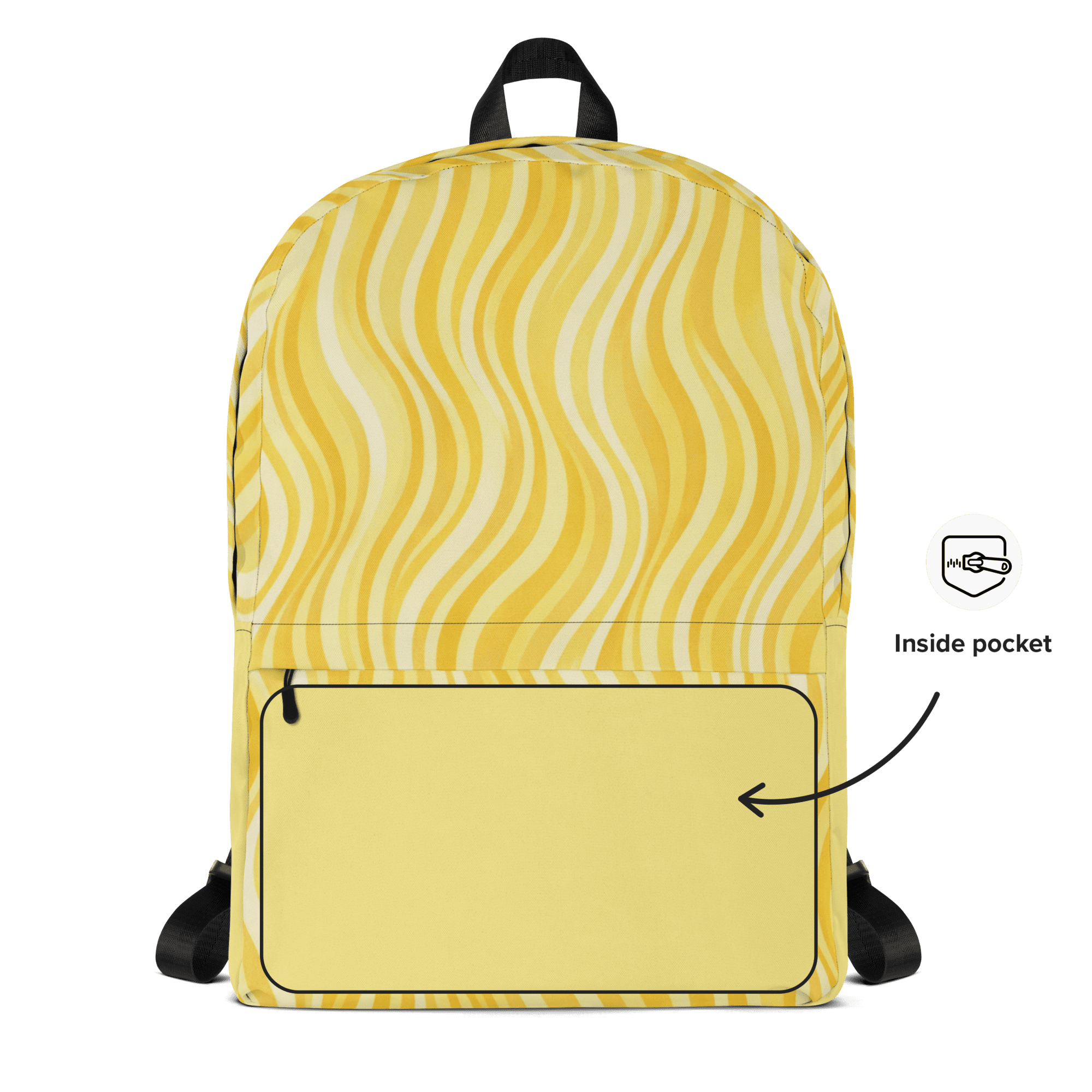 Sac à dos jaune imperméable avec compartiment ordinateur 15 pouces