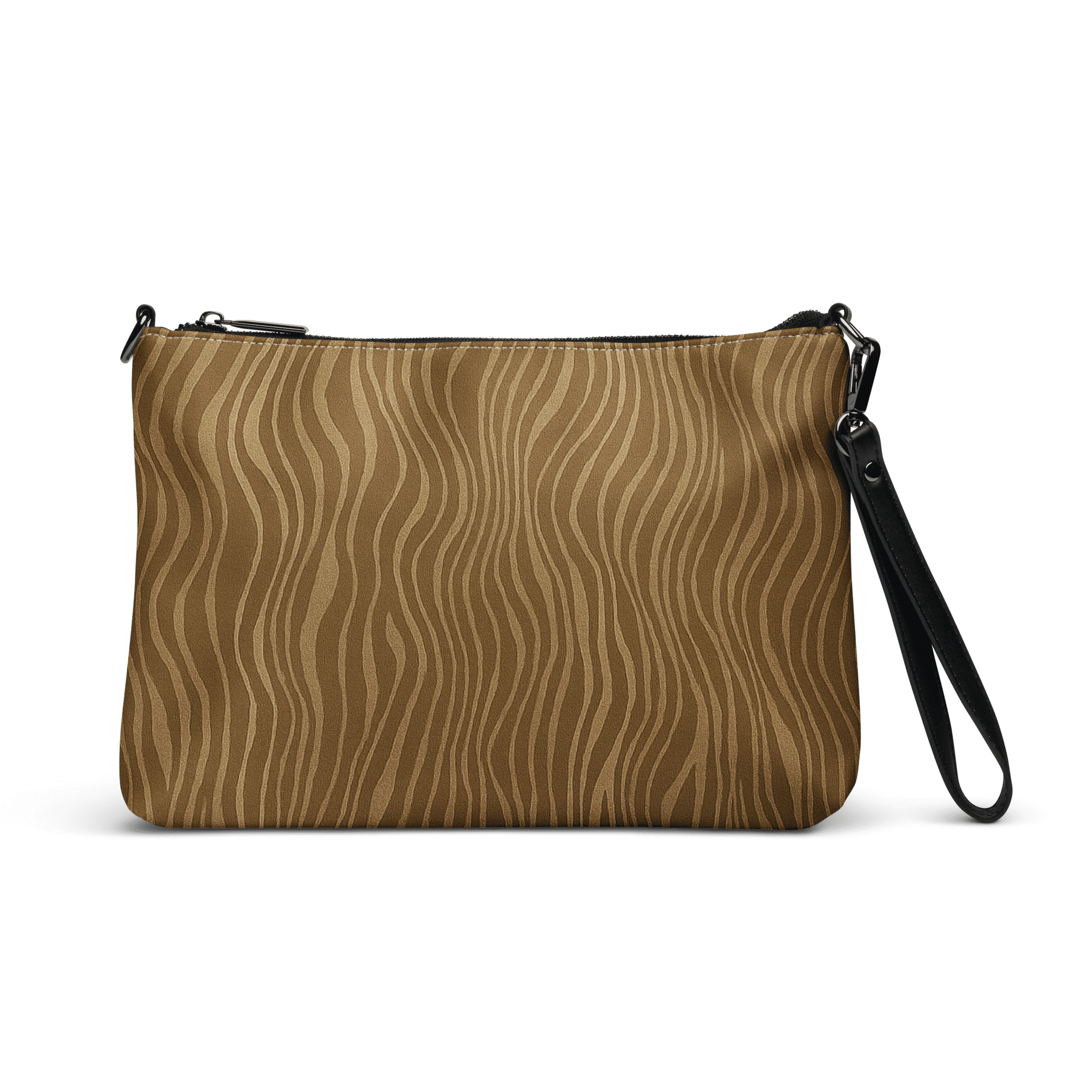 Pochette bandoulière en faux cuir, couleur marron