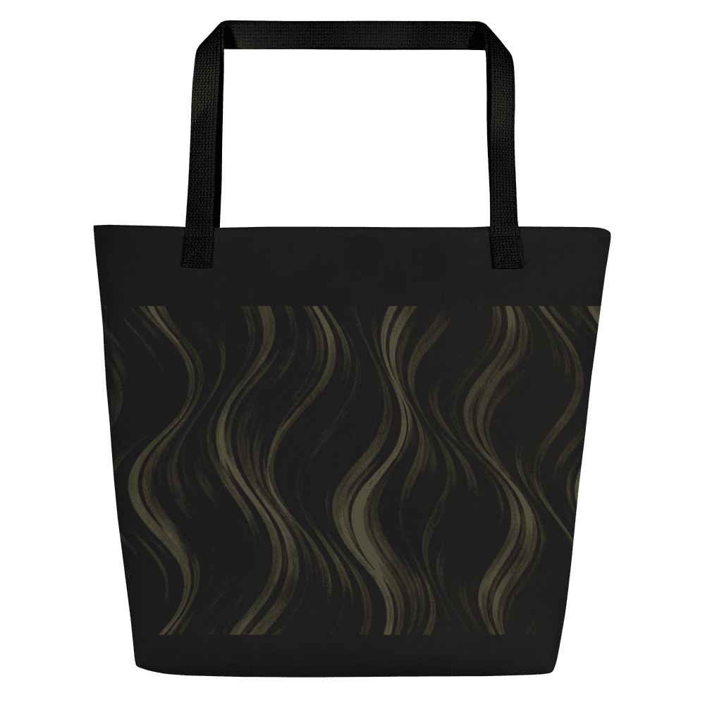 tote bag noir et gris avec poignées en denim