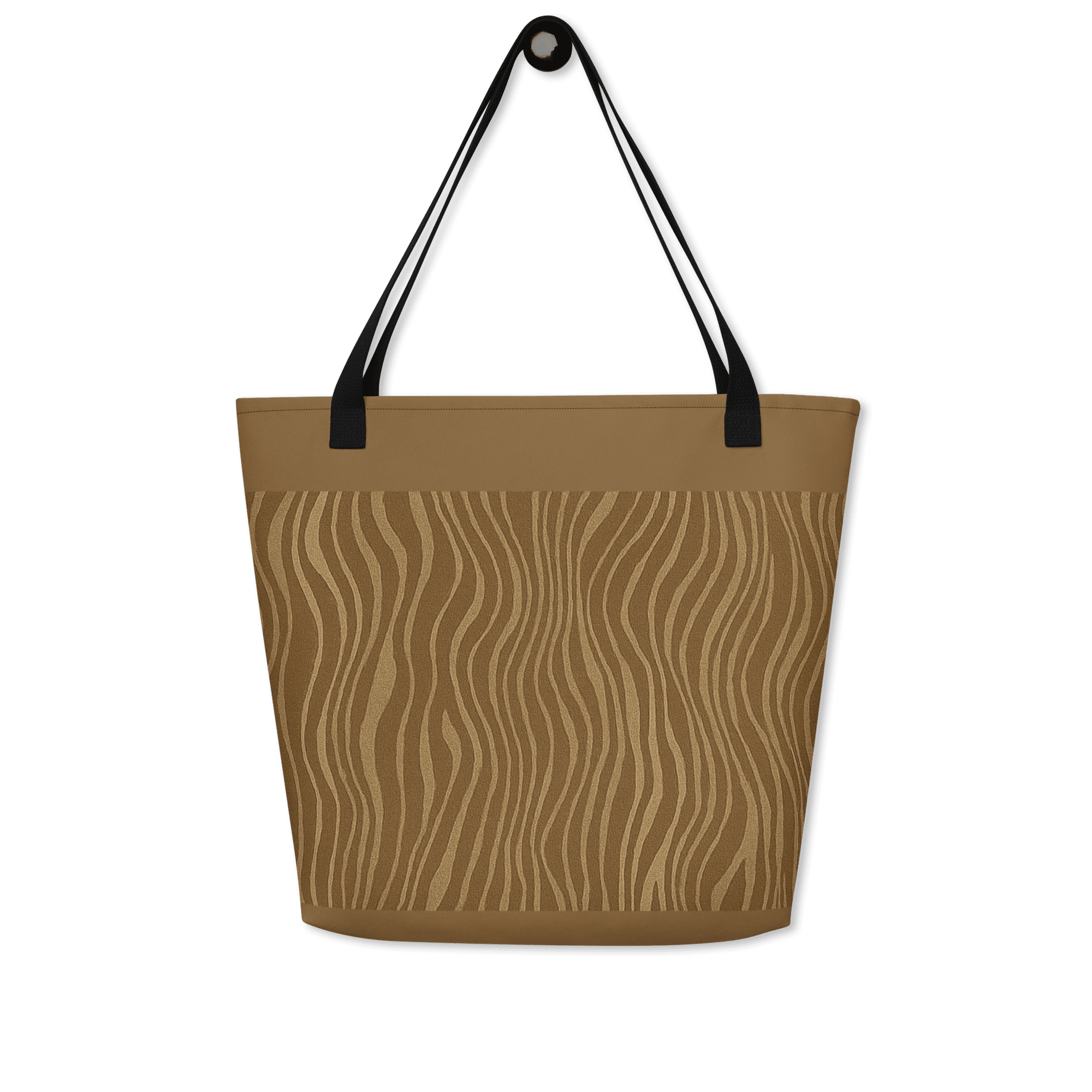 tote bag marron avec poignées en denim