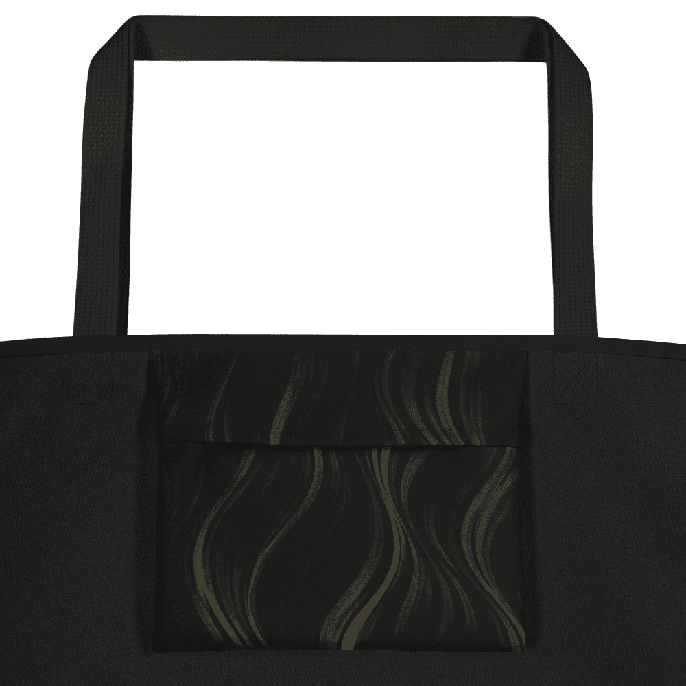 tote bag noir et gris avec poignées en denim